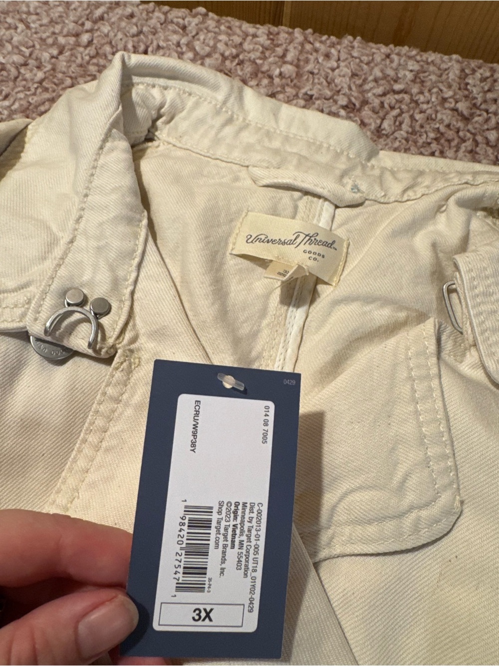 Women’s Cream Jacket - Classic Button-Front - Picture 3 of 4